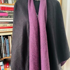 Sweeping Black and Purple Women's Shawl